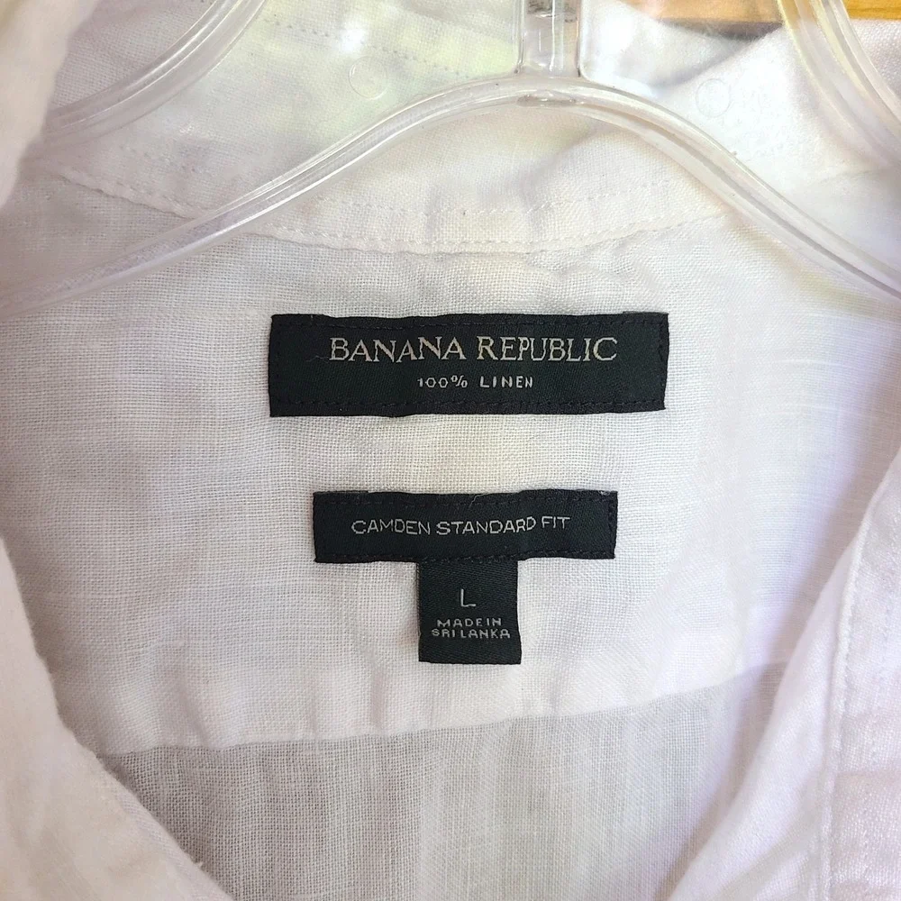 Banana Republic 100% Linen Large Light Pink Button‎ Down Shirt Minimalist Beachy